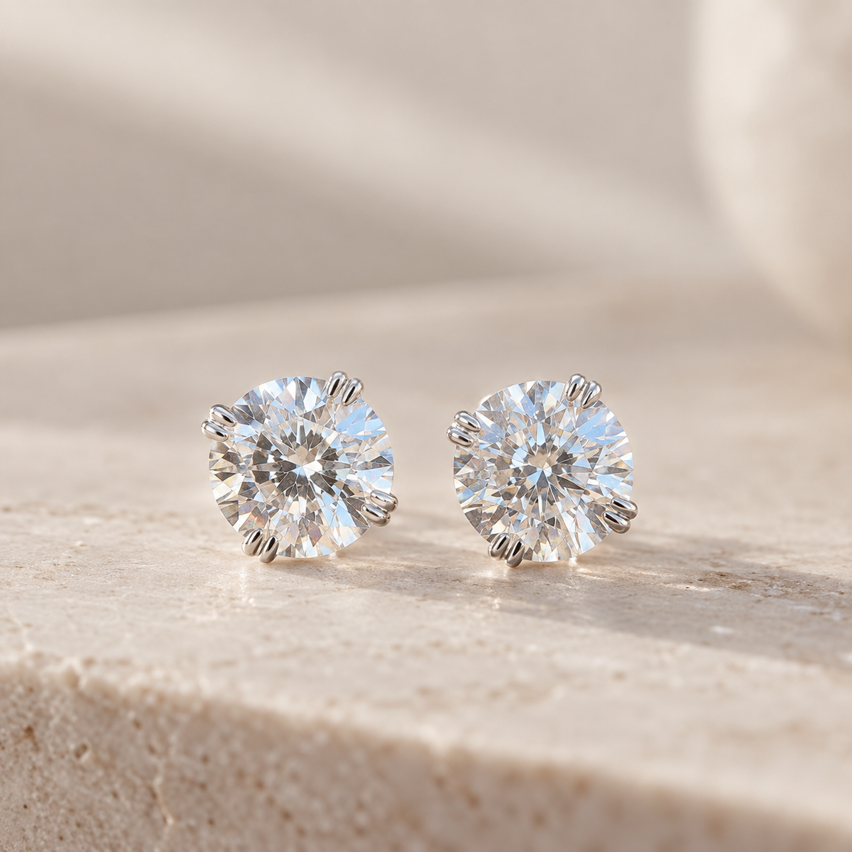 The Signature Round Solitaire Studs — 2.40ct