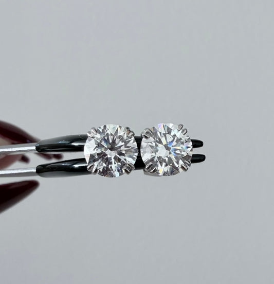 The Signature Round Solitaire Studs — 2.40ct